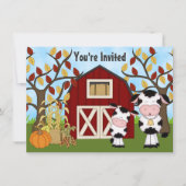 かわいいママとベビーカウオータムベビーシャワー招待状 招待状 (正面)