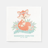 かわいいママとベビーキツネウッドランドボーイ赤ちゃんシャワー スタンダードカクテルナプキン (正面)