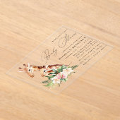 かわいいママとベビーキリン赤ちゃんシャワー アクリル招待状 (レイダウン)