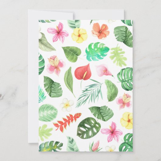 かわいいママとベビーゾウ熱帯赤ちゃんシャワー 招待状 (裏面)