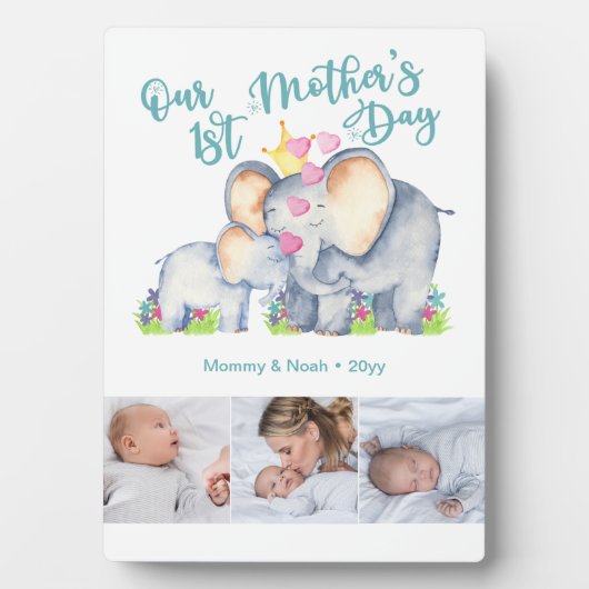 かわいいママとベビーゾウ3フォトマザーズの日 フォトプラーク (正面)