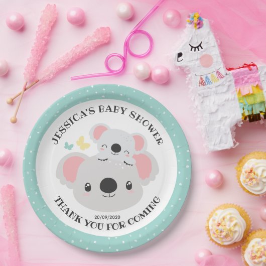かわいいママとベビートップコアリティコアラ赤ちゃんシャワー ペーパープレート (パーティー)