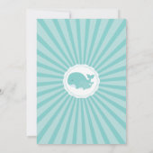 かわいいママとベビーホエールボーイズ赤ちゃんシャワー 招待状 (裏面)