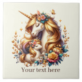 かわいいママとベビーユニコーン タイル (正面)