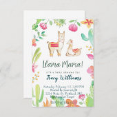 かわいいママとベビーラマ 招待状 (正面/裏面)