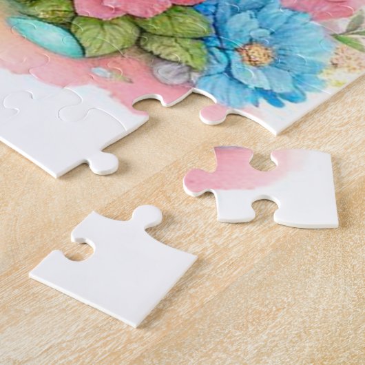 かわいいママと彼女のベビーゾウのジグソーパズル ジグソーパズル (側面)