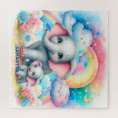 かわいいママと彼女のベビーゾウのジグソーパズル ジグソーパズル (横)