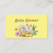 かわいいママと赤ちゃん動物の赤ちゃんシャワーゲーム エンクロージャーカード (裏面)