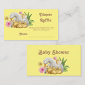 かわいいママと赤ちゃん動物の赤ちゃんシャワーゲーム エンクロージャーカード (正面/裏面)