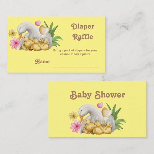 かわいいママと赤ちゃん動物の赤ちゃんシャワーゲーム エンクロージャーカード (正面/裏面)