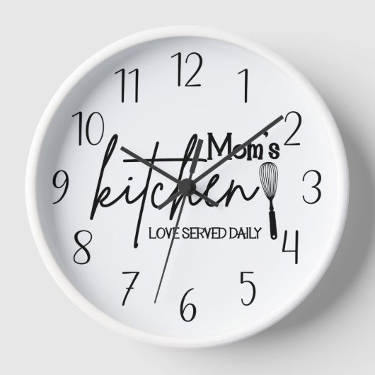 かわいいママのキッチンの愛が毎日提供された 壁時計 (正面)