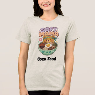 かわいいママのクマちゃんフードデザイン トライブレンドTシャツ