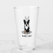 かわいいママのボーストンテリア（黒） タンブラーグラス (正面)