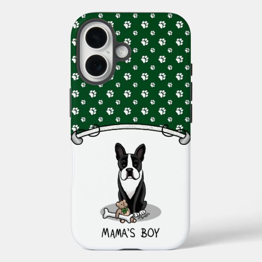 かわいいママのボーストンテリア(黒) Case-Mate iPhoneケース (裏面)