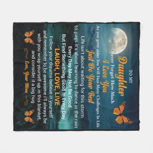 かわいいママの娘気持ち フリースブランケット (正面(横))