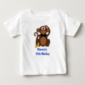 かわいいママの小さなサルのベビーTシャツ ベビーTシャツ (正面)