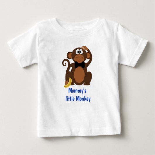 かわいいママの小さなサルのベビーTシャツ ベビーTシャツ (正面)