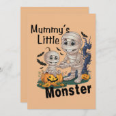 かわいいママの小さな怪物おかしなハロウィーンパーティー シーズンカード (正面/裏面)