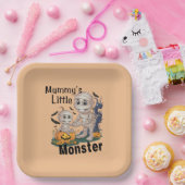 かわいいママの小さな怪物おかしなハロウィーンパーティー ペーパープレート (パーティー)