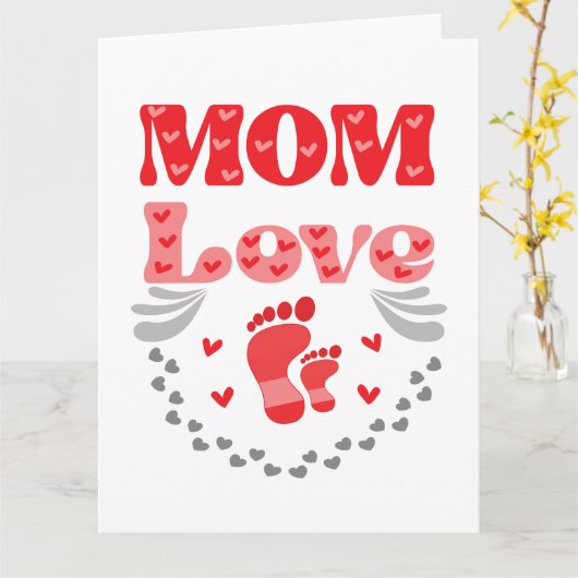 かわいいママの愛 カード (黄色い花)