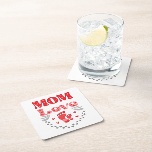かわいいママの愛 スクエアペーパーコースター (インサイチュ)