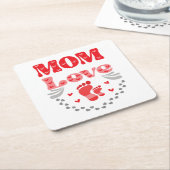 かわいいママの愛 スクエアペーパーコースター (アングル)