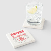 かわいいママの愛 ストーンコースター (横)