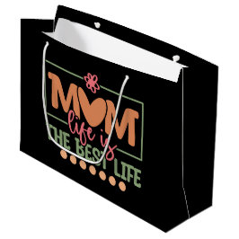 かわいいママの生活にぴったりなワードアート 母の日 ラージペーパーバッグ