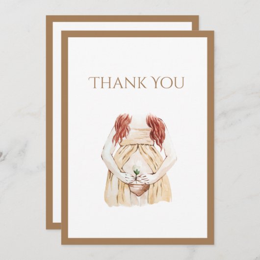 かわいいママの赤ちゃんシャワー サンキューカード (正面/裏面)