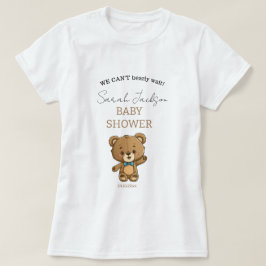かわいいママはテディベア赤ちゃんシャワー Tシャツ