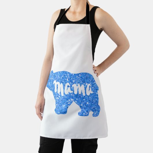 かわいいママは青い輝くデザインを彼女のために エプロン (インサイチュ)