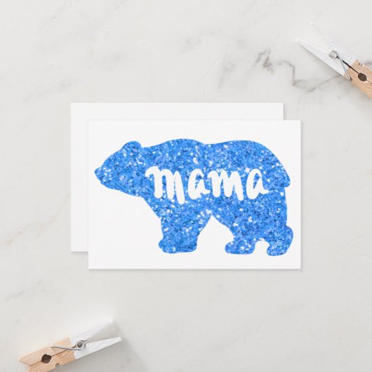 かわいいママは青い輝くデザインを彼女のために カード (正面/裏面インサイチュ)