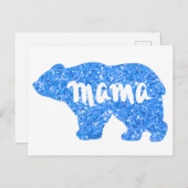 かわいいママは青い輝くデザインを彼女のために ポストカード (正面/裏面)