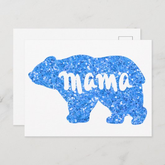 かわいいママは青い輝くデザインを彼女のために ポストカード (正面/裏面)