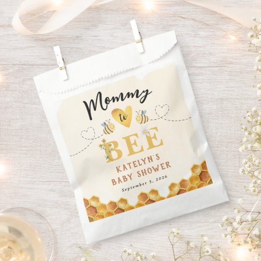 かわいいママへビー男女兼用ベイビーシャワー フェイバーバッグ (クリップ留めされた状態)