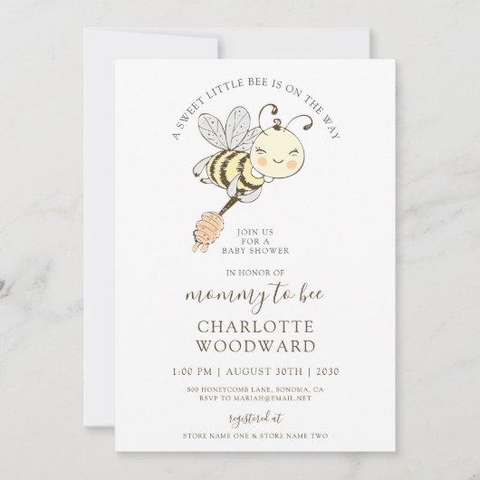 かわいいママへビー赤ちゃんシャワー招待状 招待状 (正面)