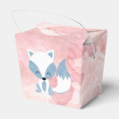 かわいいママキツネとベビーキツネベビーシャワー フェイバーボックス (裏面サイド)