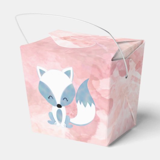 かわいいママキツネとベビーキツネベビーシャワー フェイバーボックス (裏面サイド)