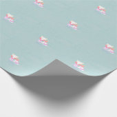 かわいいママキツネとベビーキツネベビーシャワー ラッピングペーパー (角)