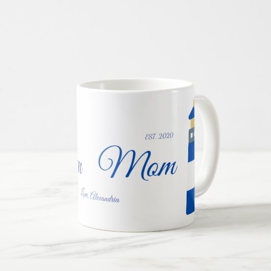 かわいいママハートハミングバードセージ緑のコーヒーマグ コーヒーマグカップ (正面右)