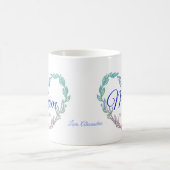 かわいいママハートハミングバードパープルブルーコーヒーマグ コーヒーマグカップ (中央)