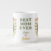 かわいいママフクロウ&子フクロウ 最高のママ 母の日 ジャンボコーヒーマグカップ (正面)