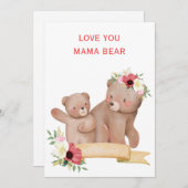 かわいいママベアの母の日カード | 愛らしいママ シーズンカード (正面/裏面)
