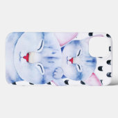 かわいいママベビーキャットラブウォーターカラー Case-Mate iPhoneケース (裏面 (横))