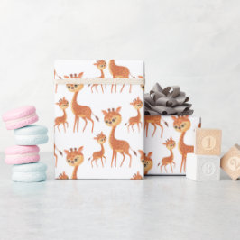 かわいいママベビーキリンのタイルパーティー ラッピングペーパー