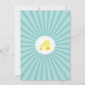 かわいいママベビーダックニュートラルボーイズ赤ちゃんシャワー 招待状 (裏面)