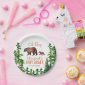 かわいいママベビーベアボーイ赤ちゃんシャワー ペーパープレート (パーティー)