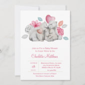 かわいいママベビーベアーベビーベイビーシャワー招待状 招待状 (正面)