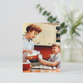 かわいいママ娘レトロヴィンテージミルク ポストカード (スタンド正面)