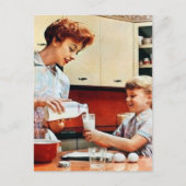 かわいいママ娘レトロヴィンテージミルク ポストカード (正面)